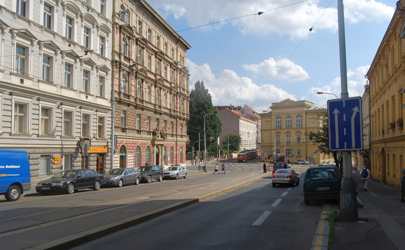 24 - Francouzská street in the Vinohrady district of Prague, Czech Republic, featuring historic apartment buildings and tram tracks